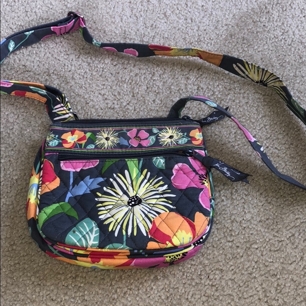 Vera Bradley Crossbody Bag Jazzy Blooms Gray